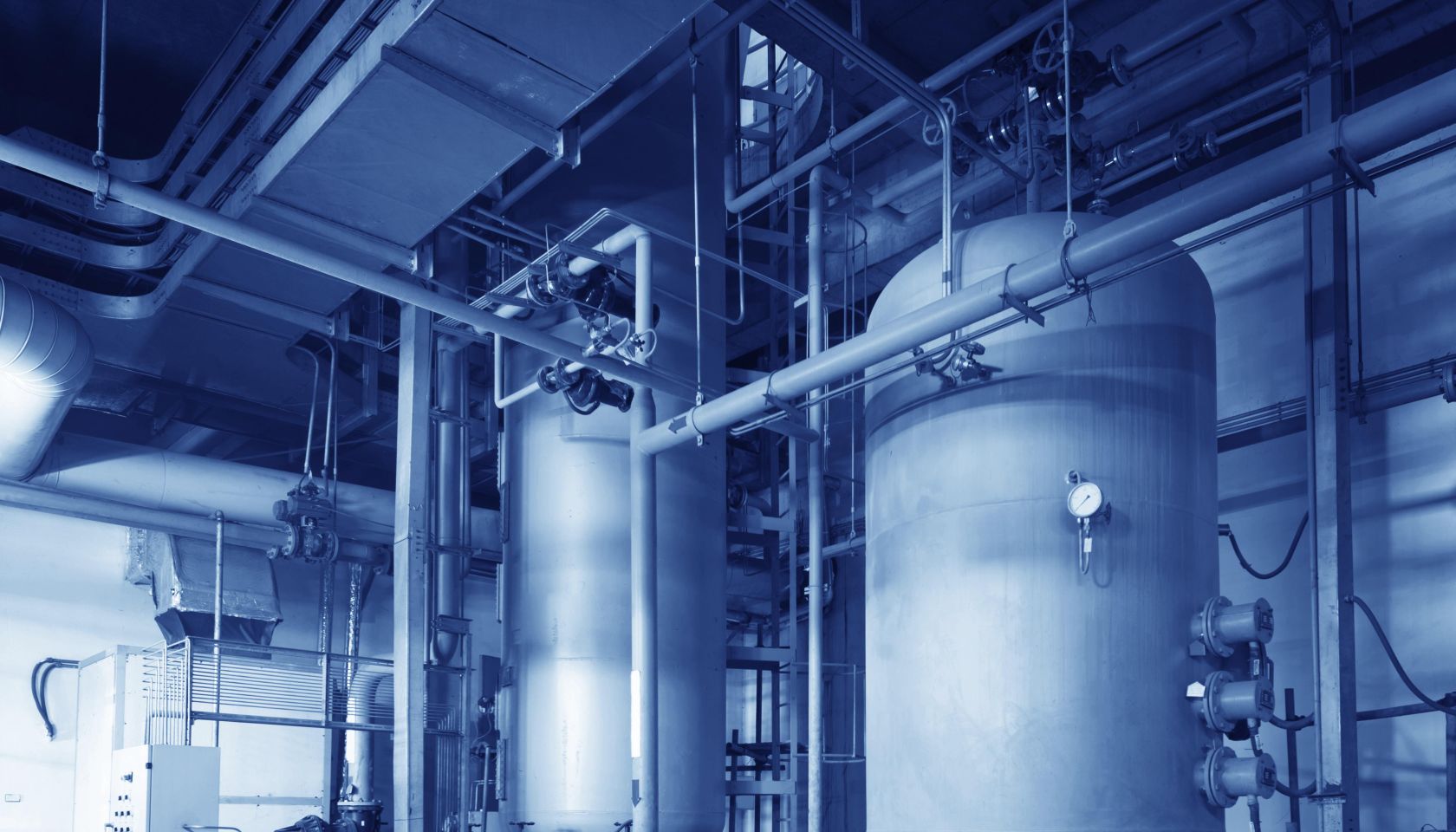 Large industrial boiler room