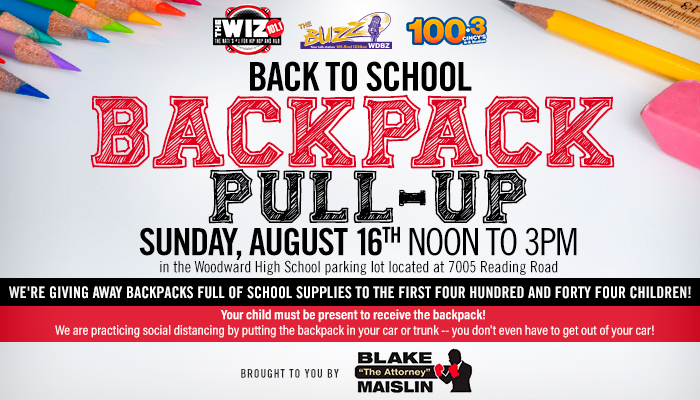 Radio One Back 2 School Backpack Pull-Up Cincinnati