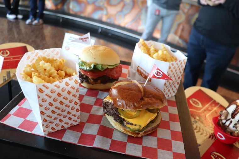 50 West Soft Pretzel Double Cheeseburger